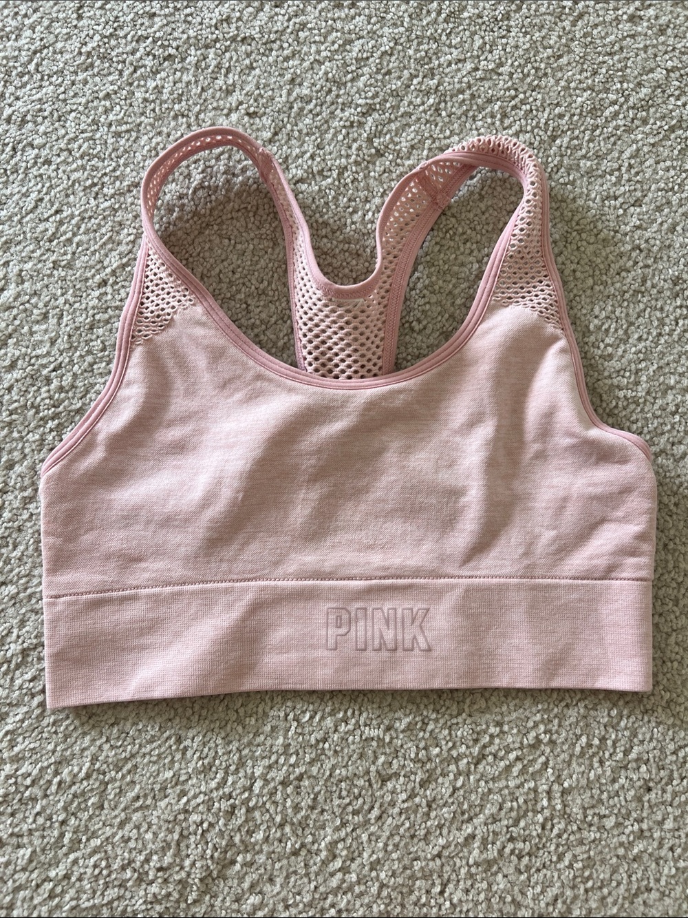 PINK Victoria's Secret Light Pink Racerback Sports Bra